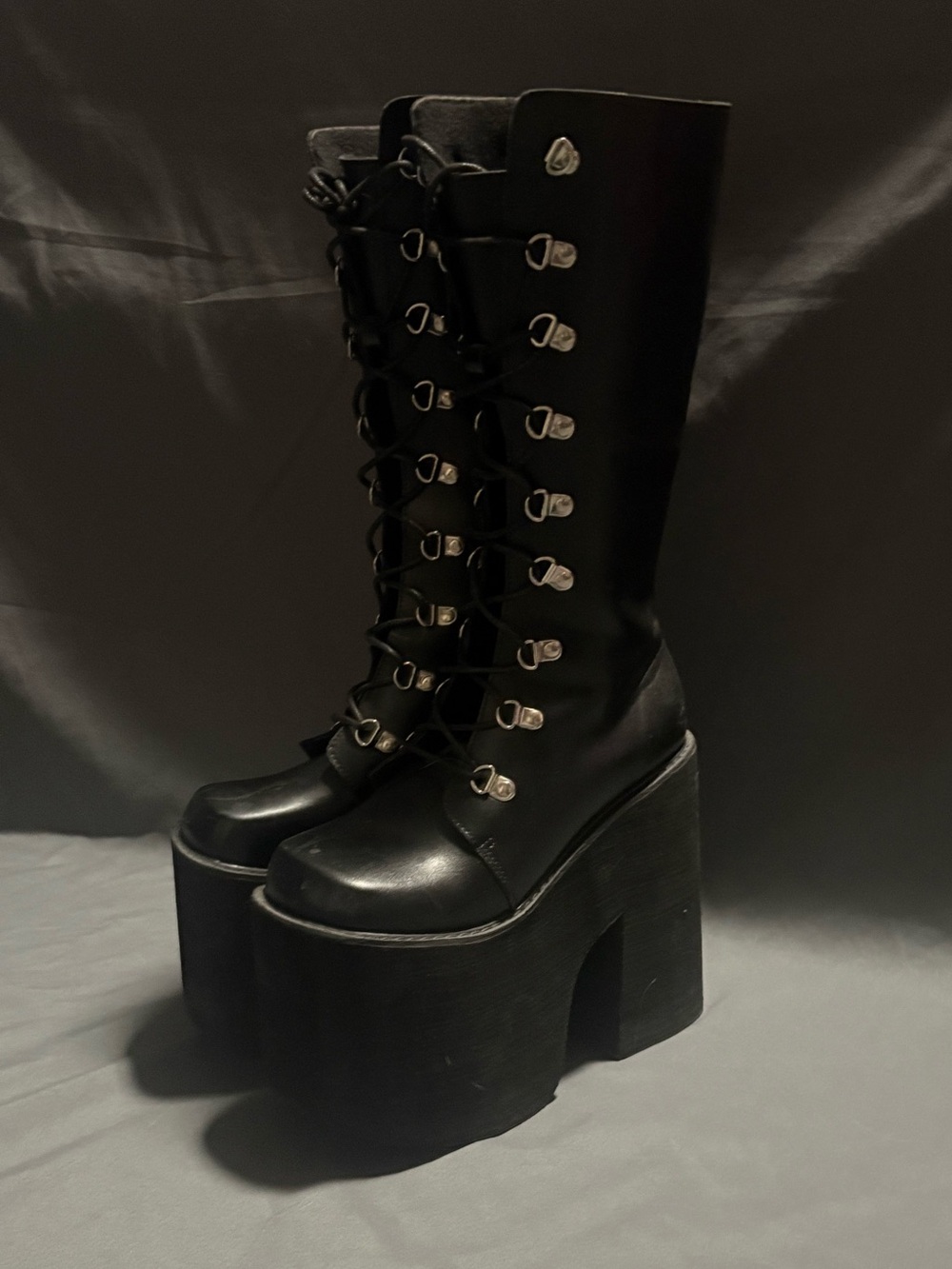 Platform lace up boots